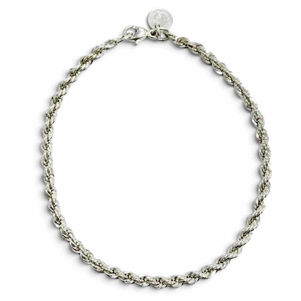TIFFANY&Co. Tiffany 925 Twist Chain Bracelet, Slim Silver, Weight 5.5g, Women...